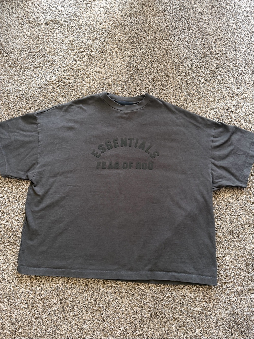 Fear of God Essentials Oversized Heavyweight T-Shirt Crewneck Dark Grey Size XXL